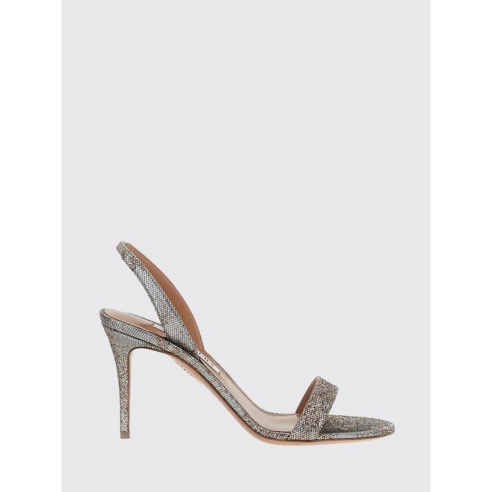 Aquazzura Women Aquazzura So Nude Laminated Fabric High-Heel Slingback Sandals